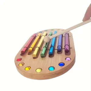 Seven Wheel Energy Stick, Zen Bell, Yoga Meditation, Handheld Wind Chime, Percussion, Comes with A Tapping Stick, Relaxing Sleep Aid Instrument