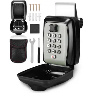 Car Lock Box Punch Button Combination Car Window Key Safe Box Portable Key Storage Waterproof Security Lock Boxes for Keys,Credit Cards and Cash