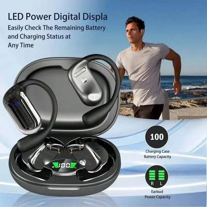 AI Real-Time Translator Earbuds - Wireless Bluetooth 5.3 Electronic Audio Device, 144-Language Translation, Hi-Fi Sound, Noise Cancellation, Voice Control Smart Gym Headphones