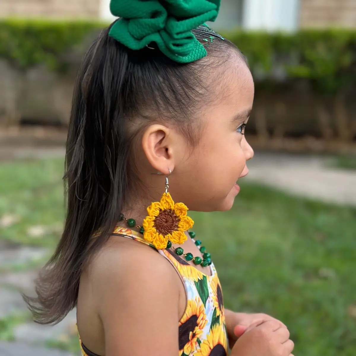 Sunflower Crochet Earrings