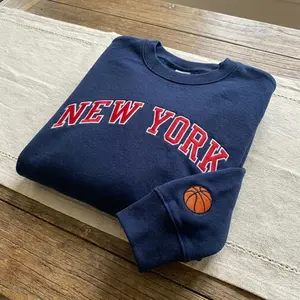 Embroidered New York Basketball Sweatshirt, Vintage NYC Basketball Club Crewneck, Retro Varsity Sports Pullover, Game Day Fan Gift
