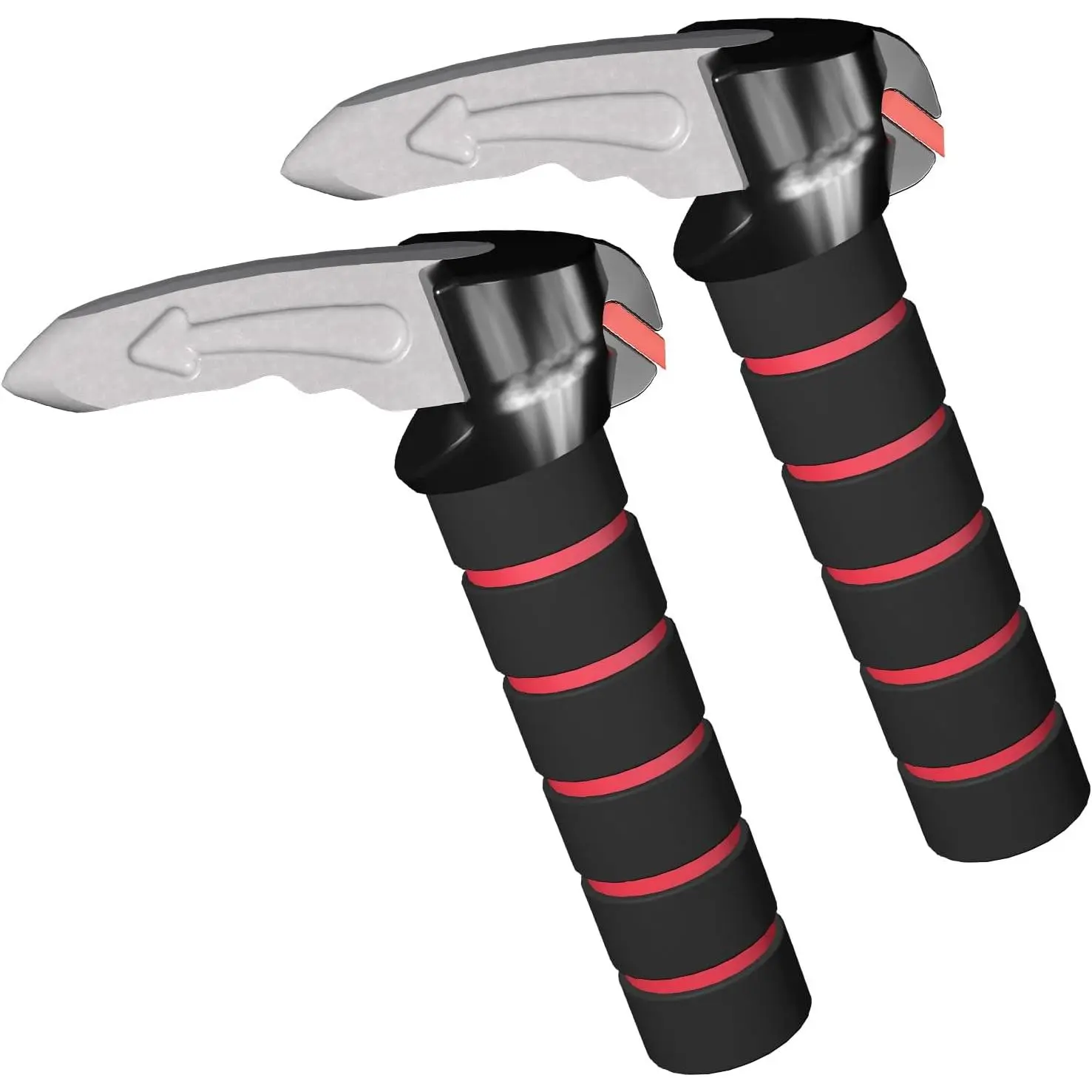 3 in 1 Car Door Assist Handle for Elderly & Handicapped with Window Breaker & Seatbelt Cutter (Red-2 Packs)