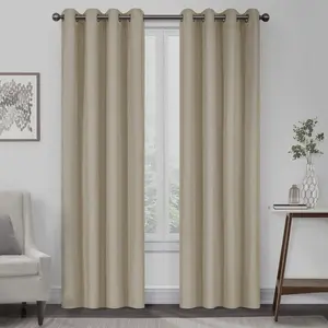 Eclipse Kira Grommet Top Curtains for Bedroom, Single Panel, 50 x 108, Grey