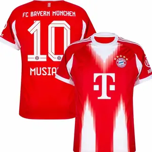 Unisex Soccer/Football Bundesliga Club Bayern Munich Jamal Musiala 10 Home 2025/26 Replica Player Jersey - Red