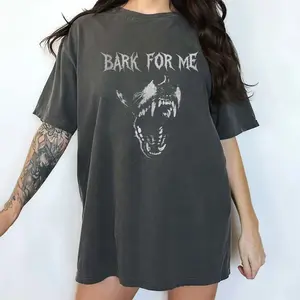 MAPTEES Vintage Bark For Me Comfort Colors Shirt, Edgy Grunge Barking Dog Graphic Tee, Fierce Dog T-shirt, Self-confident Outfits