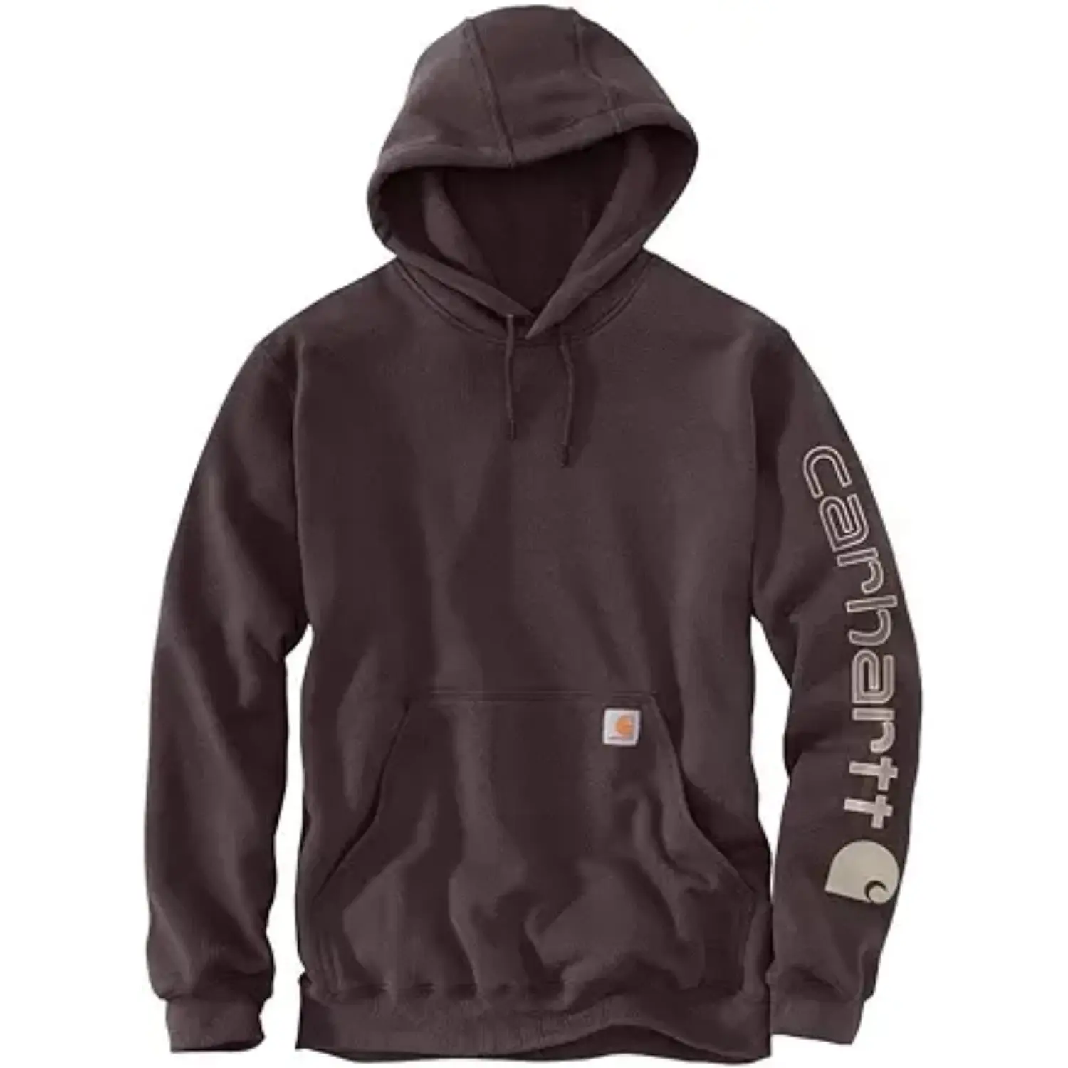 Carhartt Iconic K288 Hoodie Mens Dark Brown Graphic Long Sleeve Pullover POSH132