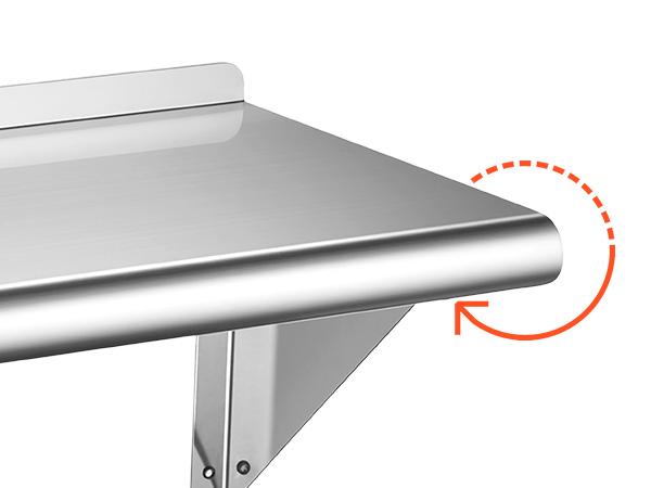 VEVOR Stainless Steel Shelf 12" x 24" Commercial Wall Mount Floating Shelf, Heavy-Duty Storage Rack with Brackets, 250LBS Strong Capacity, Easy to Clean, Suitable for Restaurant, Home Kitchen, Garage