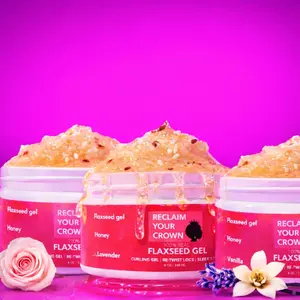 100% Real Flaxseed Gel Bundle | Curl Gel | Lavender, Rose & Vanilla Scent Pack