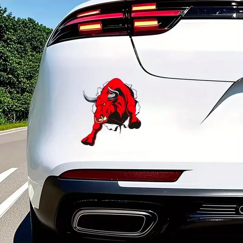 Angry Bull, Side Vinyl Decal with Aggressive Spanish Bull Design, Suitable for Trucks, Motorcycles, Metal Surfaces, Sticker for Cars