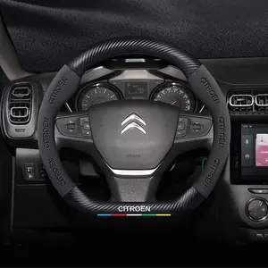 Fashion Suede D-type car steering wheel cover For Citroen C4 C5 C3 C1 C2 C6 C3-XR Picasso Berlingo C3L C-Crosser CElysee Aircross