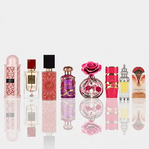Now women + Ana Abiyedh Rouge + Ajwad pink to pink + Habik women + Layaan + Yara candy 20ml oil + Haakem + La Charmante Éclatant -- 8 piece bundle, 8 Piece Sets Women Bundle, Female, Floral Scents, Fragrance Perfume Scent
