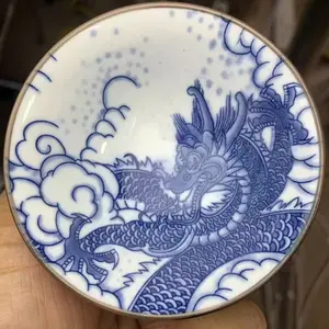 Handmade dragon patterned teacups for building tea cups