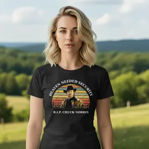 Camiseta RIP CHUCK NORRIS, El cielo necesitaba seguridad, Camiseta Chuck Norris, Descansa en paz, RIP Norris