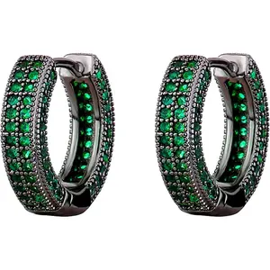 A Black Hoop Earrings For Men - Colorful Cubic Zirconia Red Green Daimond Cartilage Earrings Fashion Trendy Women Mens Hoop Huggie Aretes Negros Para Hombre
