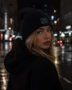 404 Mood beanie | embroidered cuffed beanie