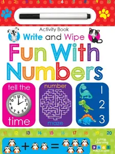 Kids' Wipe-Clean Numbers Activity Book - Laminated Paper, 16 Pages, Fun Early Learning Tool