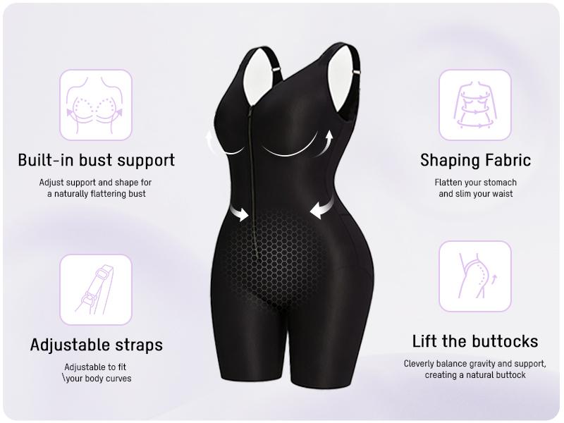 SHECURVE Easyslide Shapewear Stronger Tummy Control Butt Lifter Faja Back Pull Down Breathable Body Shaper for Women Summer Outfits Postpartum Minimalist Womenswear