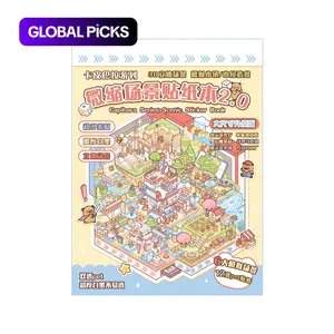 Capybara Series 3D Miniature Scene Sticker Book Sticker Album with 20 Sheets, DIY Handcrafted Fun Stickers for Unique Collage, Scrapbooking and Decorations, Cute Scrapbooking Sticker Packs #GLOBAL PICKS