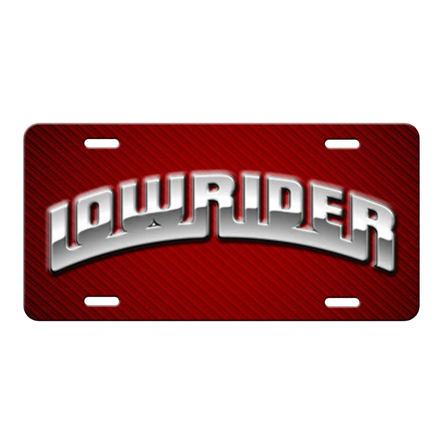 LOWRIDER LOW RIDER simulated red carbon fiber aluminum license plate tag
