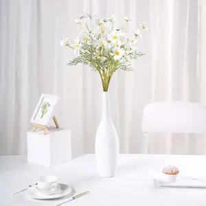 6 Bushes White Artificial Silk Daisy Flower Stem Bouquet Branches
