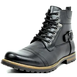 Bruno Marc Men's Side Zipper Motorcycle Combat Boots