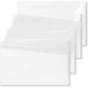 3x5 Inch Transparent Sticky Notes, 200 Sheets Large Translucent Self-Adhesive Clear See Through  Sticky Notes for Office Woman School Classroom Teacher College Supplies Tabs 4 Pads White