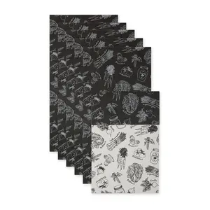 Design Imports Set of 6 Market Print Fridge Lin ers