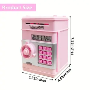 Creative Money Storage Bank Password Penny Bank- Perfect Gift for Boys& GirlsCollectible Buildings& Accessories for room decor, wall decor and Seasonal Pink Piggy Ornaments