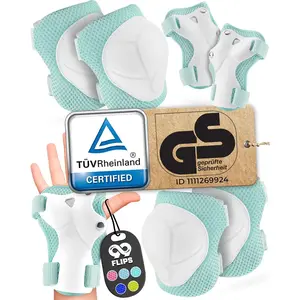 99FLIPS Knee Pads for Kids 3-12 Years - 6pcs Complete Set Certified by TÜV Rheinland - Knee Pads Elbow Pads and Wrist Guards for Kids and Toddler - Skateboard Roller Skates Scooter