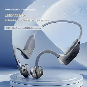 ESSONIO-K9: Wireless Waterproof and Noise-Redution Bone Conduction Headphones, Swimming&Outdoor Activitity Audio Cable