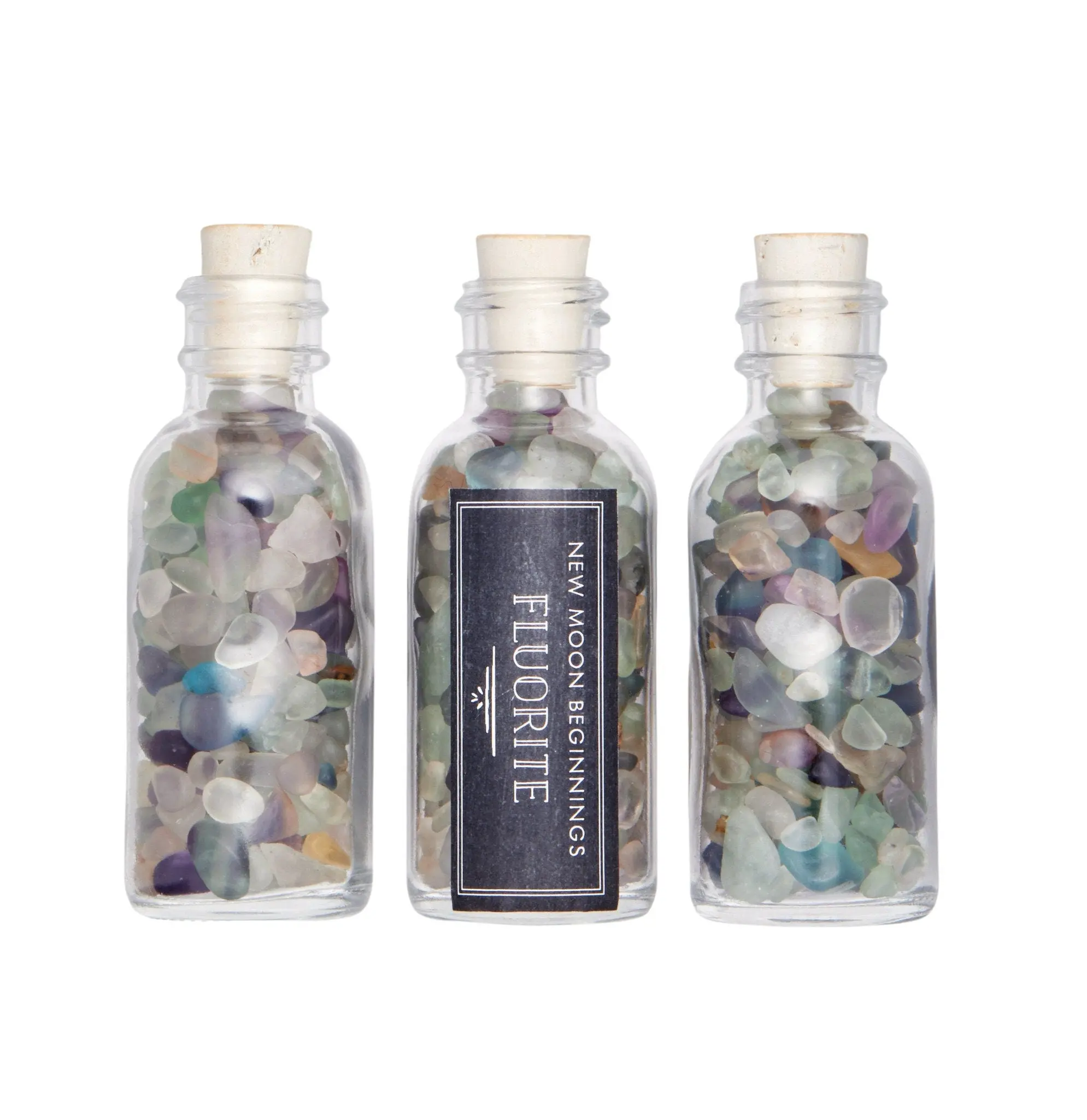 Rainbow Fluorite Gem Bottle - Polished Chips of Rainbow Fluorite Crystals