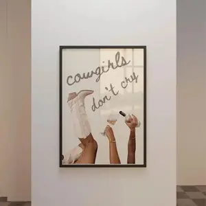 Cowgirls Don't Cry Poster Print UnNo Framed, Western Home Decor Wall Art