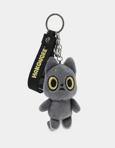 HAKONGEE Plush Bag Charm, Charcoal