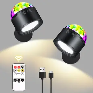 USB Rechargeable LED Wall Light, Creative Double Headed Wall Light, 3 Color Temperature Controlled Wall Light, Magnetic Wall Mounted Light