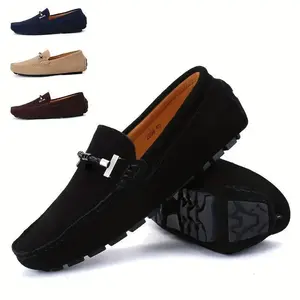 [Stylish Loafers] Stylish Breathable Men's Slip-On Loafers - Casual & Business Penny Loafers, Round Toe, Non Slip Rubber Sole, All-Season Wear For Everyday Comfort, Driving Shoes Boy Footwear