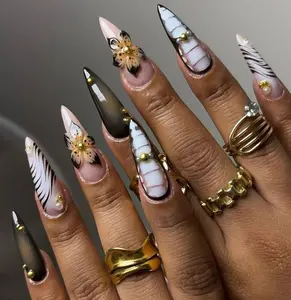 (MTO) Handcrafted Wearable Nail Art SAFARI BLOSSOM Fashion Hand Accessories