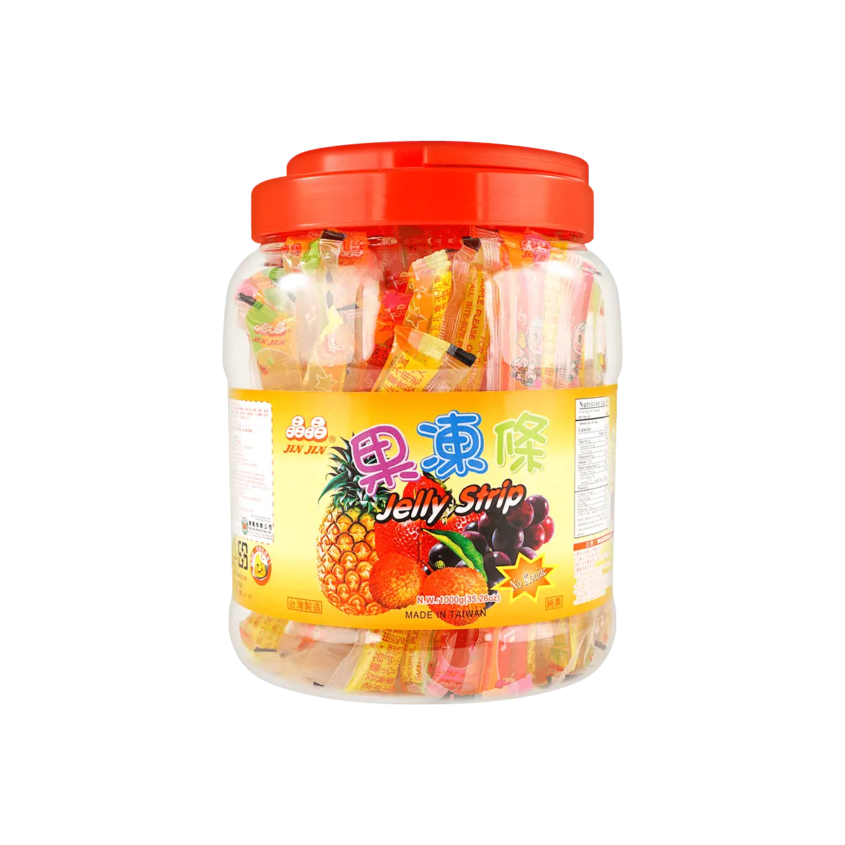 JINJIN Jelly Stick Jar 1000g - Delicious Snack and Dessert JINJIN Jelly Stick Jar 1000g - Delicious Snack and Dessert