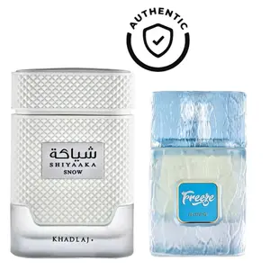 Summer Bundle | Khadlaj Shiyaaka Snow Eau De Parfum 3.4oz 100ML | Riiffs Freeze Extrait De Parfum 3.4oz 100ML | Best Selling Summer Fragrances | Authenticity Guaranteed Made in UAE