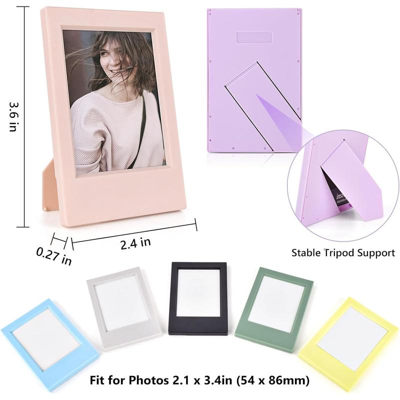 7 Packs 2x3 Mini Photo Frames Set with Clear Protective Film- Desk Stand Up Display Small Size Picture Frames for Fuji Instax mini 12/11/evo/41/40/99/SE/9/8/7+ Photo/Polaroid 3-Inch Films - Home Improvement.