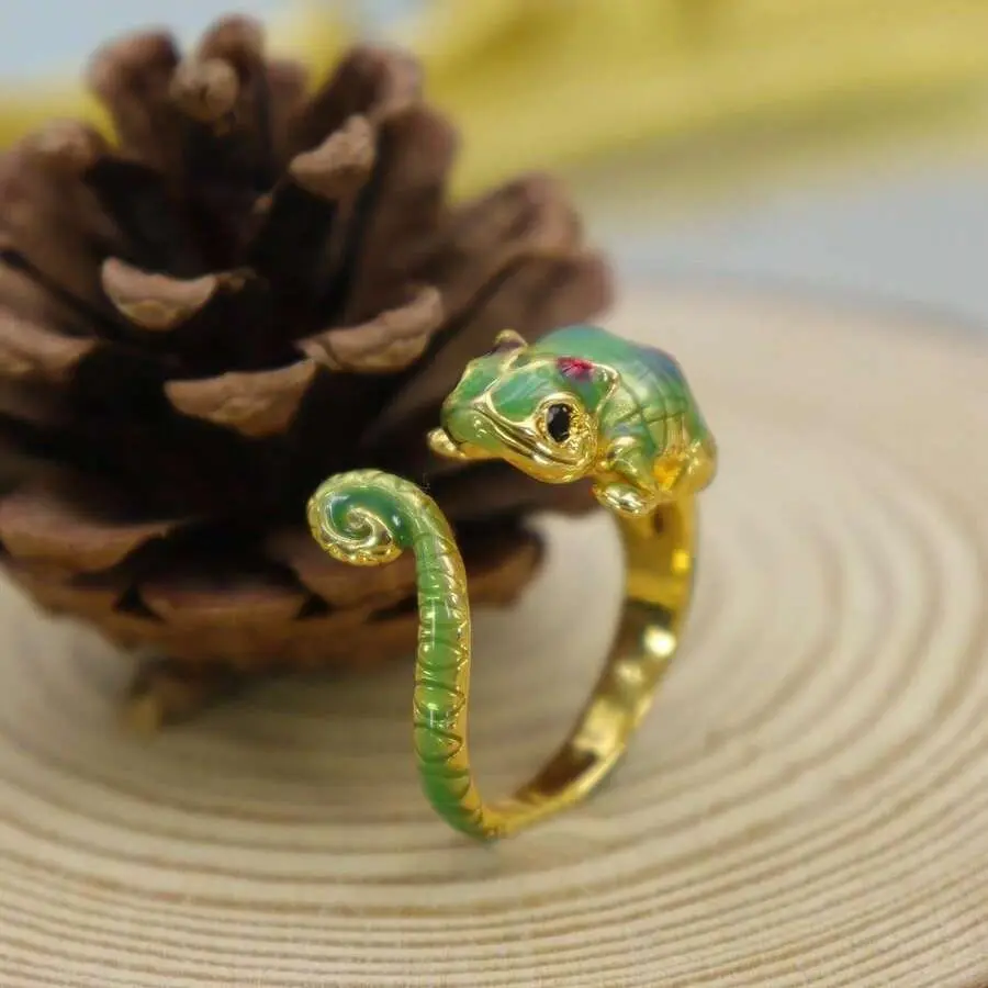 Adjustable Open Ring, Animal Statement Ring, Index Finger Band, Colorful Cute Ring