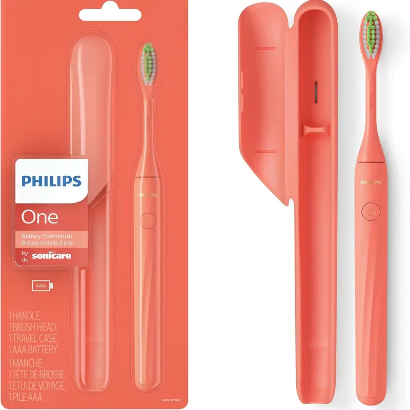 Philips Sonicare Battery Toothbrush with Sonic Technology for Deep Cleaning Comfortable Grip Daily Oral Care Includes Travel Case AAA Battery - Cleansing