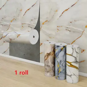 Waterproof Oil-Resistant Marble Pattern Self-Adhesive Wallpaper, Mould-Proof Kitchen Counter & Bathroom Renovation Sticker, Easy Replacement