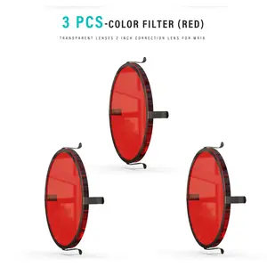 GOODSMANN Red Color Lenses with Metal Clip Transparent Glass Filter for MR16 Bulbs Spotlight Floodlight Outdoor Landscape Decorate Lighting 9920-3520-R