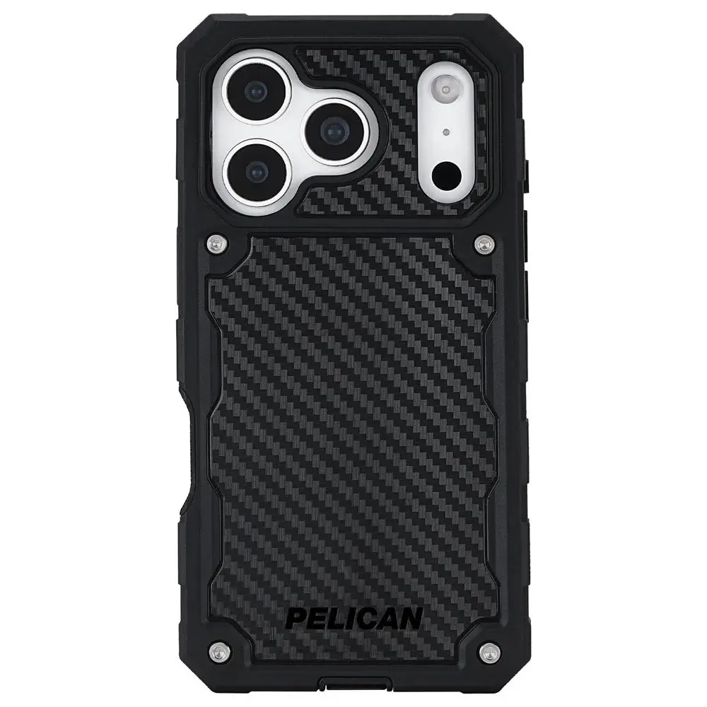 Pelican Shield Carbon Fiber Protective Smartphone Case with MagSafe - Holster Clip Casing for iPhone 17 Series Black Devices, Handheld Mobile Phone Cover Accessory, Cellphone