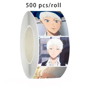 500 Pcs Self-Adhesive Round Stickers Roll, Decal Sticker, Mystery Anime Design, Stickers Cropped, Perfect for Water Bottles Phone Cases Books Envelopes Gift Boxes Decoration, Adhesive Decals