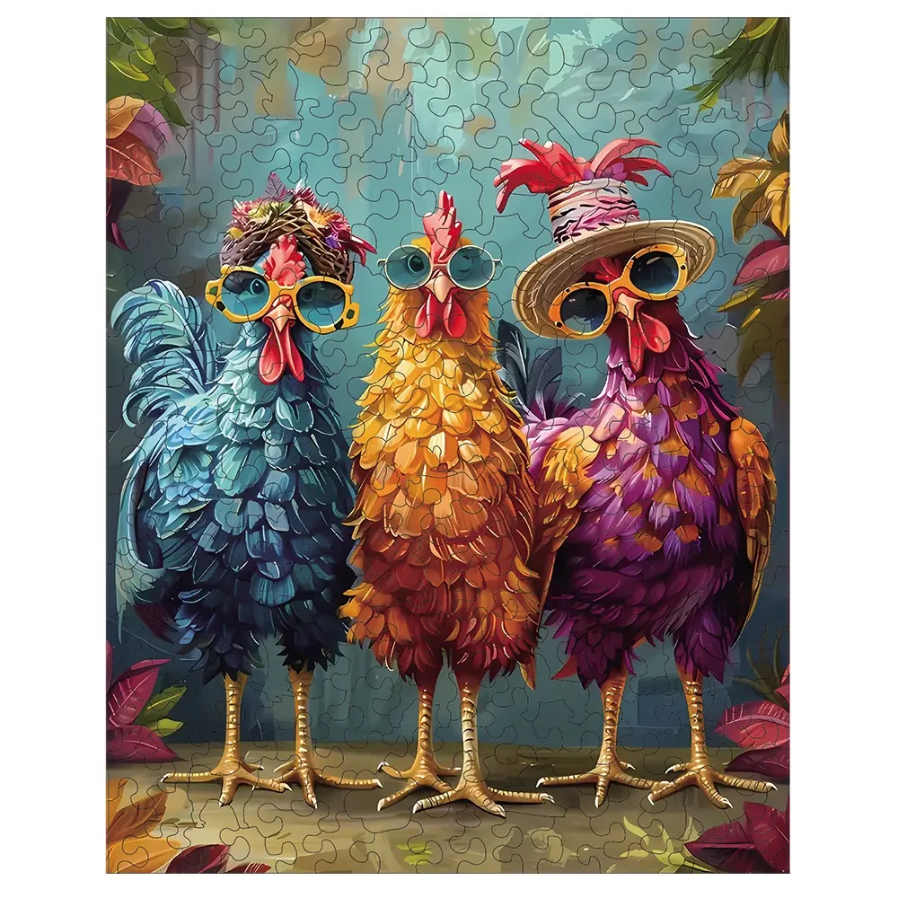 Colorful Wooden Rooster Puzzle, Wooden Jigsaw Puzzle, Irregular Animal Shape Components, High Difficulty Magic Puzzle Toy, Perfect Gift for Birthdays & Holidays, Wooden Puzzles