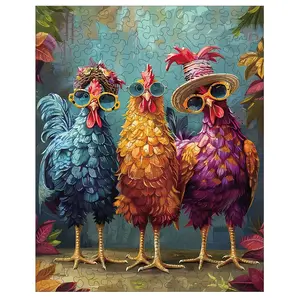 Colorful Wooden Rooster Puzzle, Wooden Jigsaw Puzzle, Irregular Animal Shape Components, High Difficulty Magic Puzzle Toy, Perfect Gift for Birthdays & Holidays