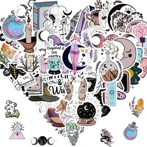 Witchy Sticker, Art Stickers, 50pcs/set Boho Witch Aesthetic Sticker, Magic Sticker for Water Bottle, Laptop, Scrapbooking, Perfect Gifts for Girls, Teens