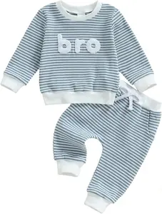 Big Brother Little Brother Matching Outfits Long Sleeve Crewneck Sweatshirt Top Pants Set Cute Fall Winter Clothes