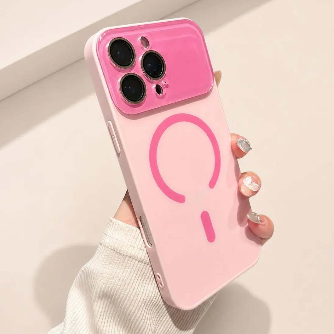 Magnetic Case for iPhone 17 16 15 14 13 Pro Max, with Full Camera Lens Protector, compatible with MagSafe, Anti-Finger, Shockproof Bumper Translucent Matte Back Case